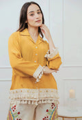 Boho-Chic Mustard Embroidered Co-ord Set