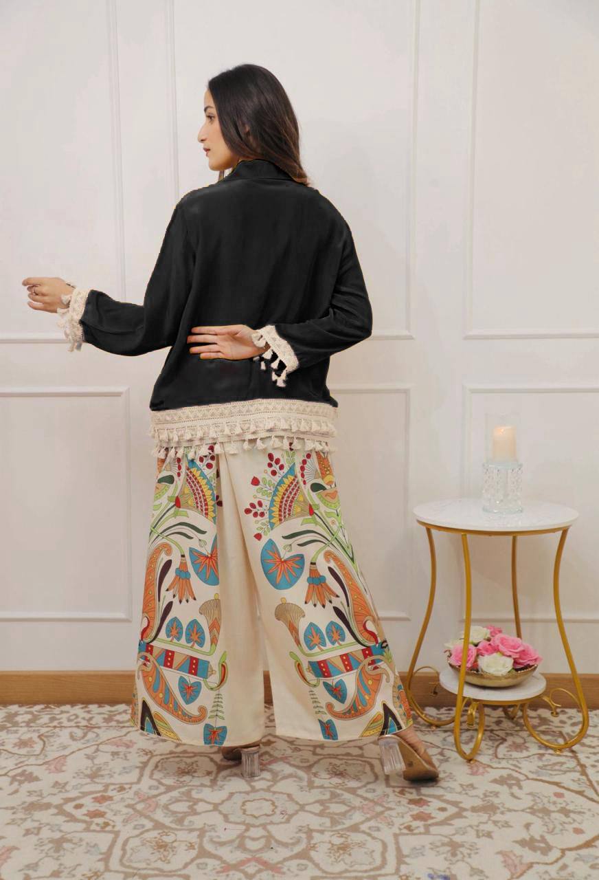 Boho-Chic Mustard Embroidered Co-ord Set