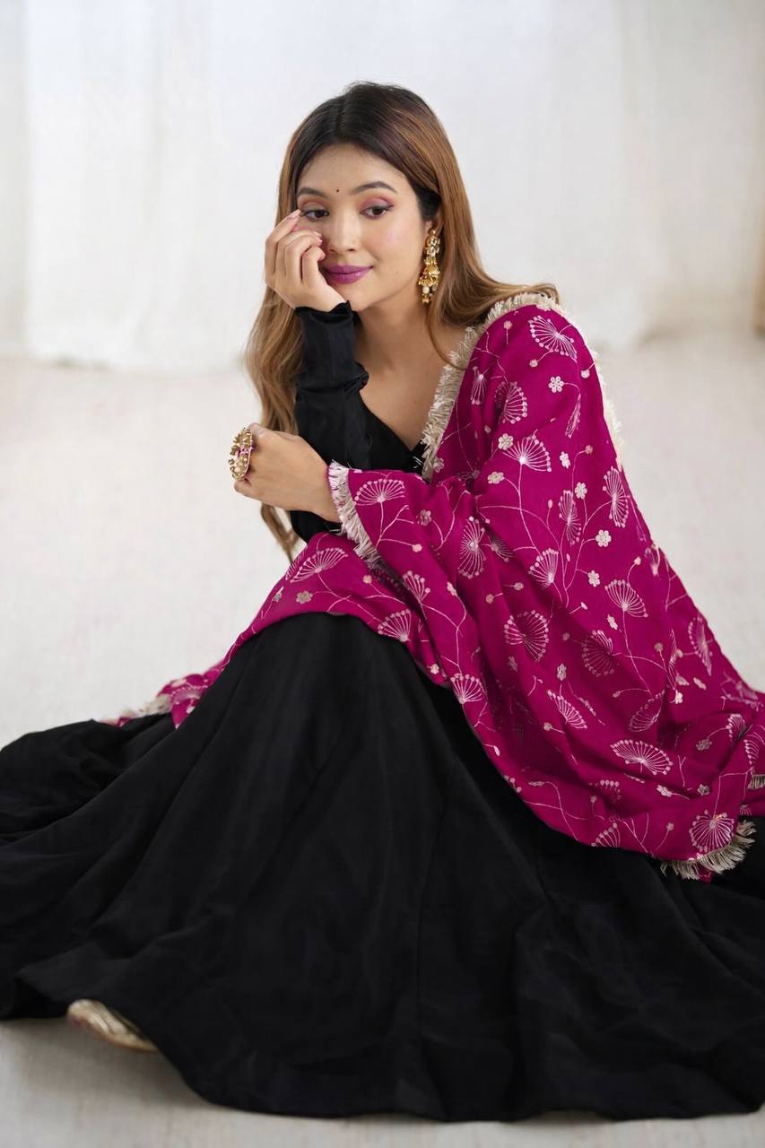 Emerald Heavy Embroidered Anarkali Gown Set