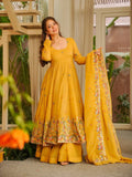 Sunshine Yellow Embroidered Anarkali Kurta Set with Dupatta